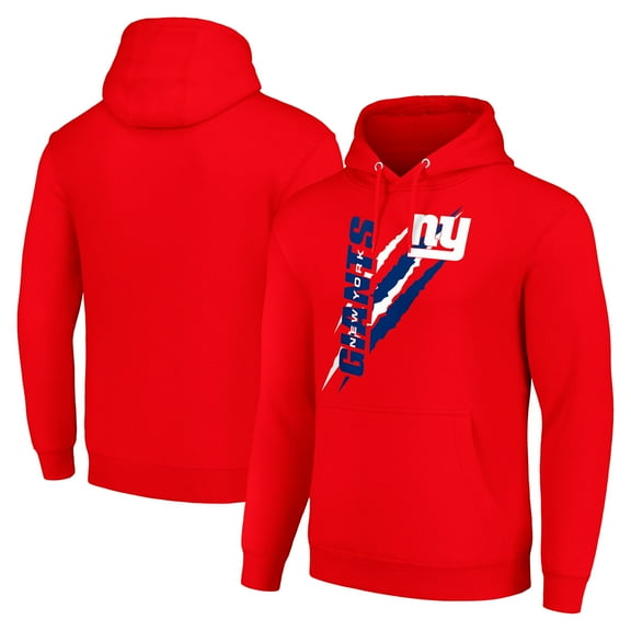 Unisex Starter Red New York Giants Color Scratch Fleece Pullover Hoodie