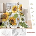 thumbnail image 5 of Yellow Sunflowers Blanket Soft Cozy Warm Throw Blanket for Couch, Plush Fuzzy Flannel Fleece Blankets for Sofa, Vintage Country Flowers Butterfly Wood Board Bed Blankets Gifts for Men, 50"x60", 5 of 9