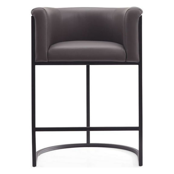 Manhattan Comfort Cosmopolitan 25.5" Faux Leather Counter Stool in Pebble