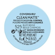 COVERGIRL Clean Matte Pressed Powder, 525 Buff Beige, 0.35 oz