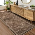 thumbnail image 6 of Vintage Floral 2x6 Runner Rug Reddish Brown Boho Washable Kitchen Runner Rug Non-Slip Hallway Runners Thin Printed Faux Wool Super Soft Carpet for Entryway Laundry Room Bedroom Indoor, 6 of 9
