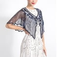 thumbnail image 3 of 1920's Glitter Mesh Sequin Wedding Evening Capelet Shawl Outfit Bolero Jacket, 3 of 4