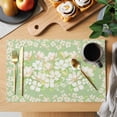 thumbnail image 2 of Spring Floral Placemats Set of 4 Watercolor Orchid Flowers Leaves Botanical Green Place Mats Indoor Wipeable Table Mats Washable Dining Table Placemats for Kitchen Holiday Party Home Decor 13x19 Inch, 2 of 9
