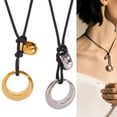 thumbnail image 2 of Oasiva Delicate Alloy Circle Necklace With Intricate Hollow Designs For Fashion Women, 2 of 10