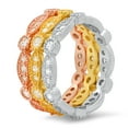 thumbnail image 2 of 925 Sterling Silver Tri-Color 3pc Diamond CZ Stackable Ring Set, 2 of 2