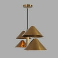 thumbnail image 5 of Stilnovo Style 4 Cone Shade Sputnik Raw Brass Chandelier Light Fixture, 5 of 5