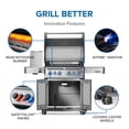 thumbnail image 4 of Napoleon Rogue PRO-S 525 4-Burner Stainless Steel Natural Gas Grill with Infrared Side and Rear Burners, 4 of 14