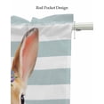 thumbnail image 5 of Easter Rabbit Brown Linen Curtain Valance for Bedroom/Bathroom/Kitchen/Office/Living/Dining Room Windows,Geometric Stripes Tulip Bird Floral Pocket Topper Drapes Decorative Cafe Drapery Panel 42x18, 5 of 6
