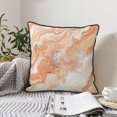 thumbnail image 6 of Velvet Rimmed Pillowcase Is Not Easy To Open Line Deformation Invisible Zipper Opening And Closing Only Pillowcase Does Not Contain Pillow Core Peachpuff Marble_3 20"X20", 6 of 8
