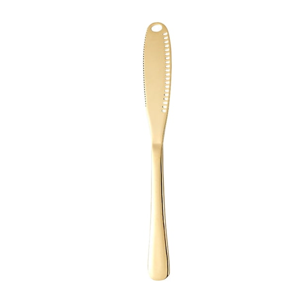 Espátula para mantequilla de acero inoxidable, utensilios de cocina, rallador de mantequilla, ranura multifuncional para cortar con borde dentado