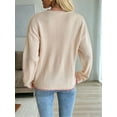 thumbnail image 6 of Women Contrast Sweater Lobster Knit Sweaters Long Sleeve Crew Neck Loose Pullover Top Fall Clothes  M, 6 of 8