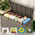 thumbnail image 3 of Deck Box,80 Gallon Weatherproof Deck Box Patio Garden Pool Storage Organizer Large Outdoor Container, 3 of 15