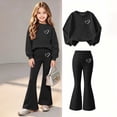 thumbnail image 2 of Cethrio Girls Fashion Outfit Sets, Long Sleeve 2 Piece Pullover Micro‑fleece Lined Girls' Clothing Sets Black Size 7-8 T, 2 of 9