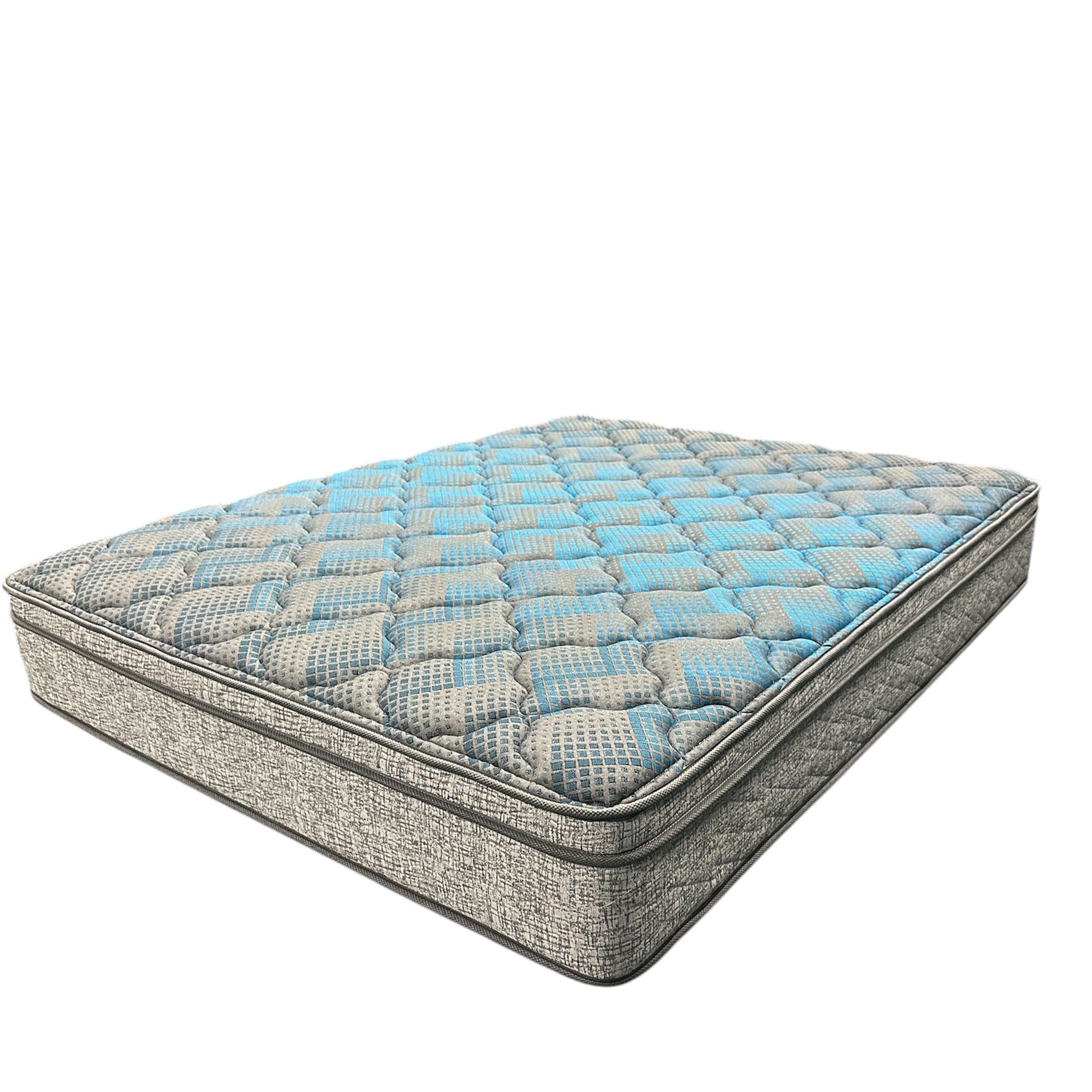 JERFIT 10 Inch Hybrid Twin Mattress, Euro Top with Pocket Coils, Cooling Foam for Plush Support, Grey Blue