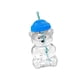 thumbnail image 3 of Vaso de cristal con forma de oso de 560 ml, transparente, multifuncional, adorable, para café, té o leche, con tapa. Azul, 3 of 9