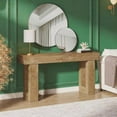 thumbnail image 4 of 63" Farmhouse Console Table, Rustic Hallway Entryway Table, Engineered Wood MDF, Sturdy with Foot Pads, for Living Room Sofa Hallway,Wood Color, 4 of 7