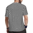 thumbnail image 4 of Black And White Line T-Shirt Square Optical Illusion Hip Hop Sports T-Shirts Short Sleeve, 4 of 5