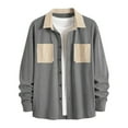 thumbnail image 5 of Xzbqbs Mens Corduroy Jacket Button Down Shirt Jacket Fashion Long Sleeve Slim Fit Lapel Jacket Coat Lightweight Quilted Shacket, 5 of 6