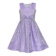 thumbnail image 1 of Girls Dress Purple Bow Tie Jacquard Fit And Flare Princess 5, 1 of 6