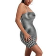 thumbnail image 3 of ZAXARRA Mode Femmes Plaid Dos Nu Bretelles Courtes Robe Fendue, 3 of 5