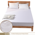 thumbnail image 5 of Gorro de cama impermeable de tela de punto blanco con aguja de Hotel, funda de cama transpirable, protección contra el polvo para colchón antiácaros, 5 of 5