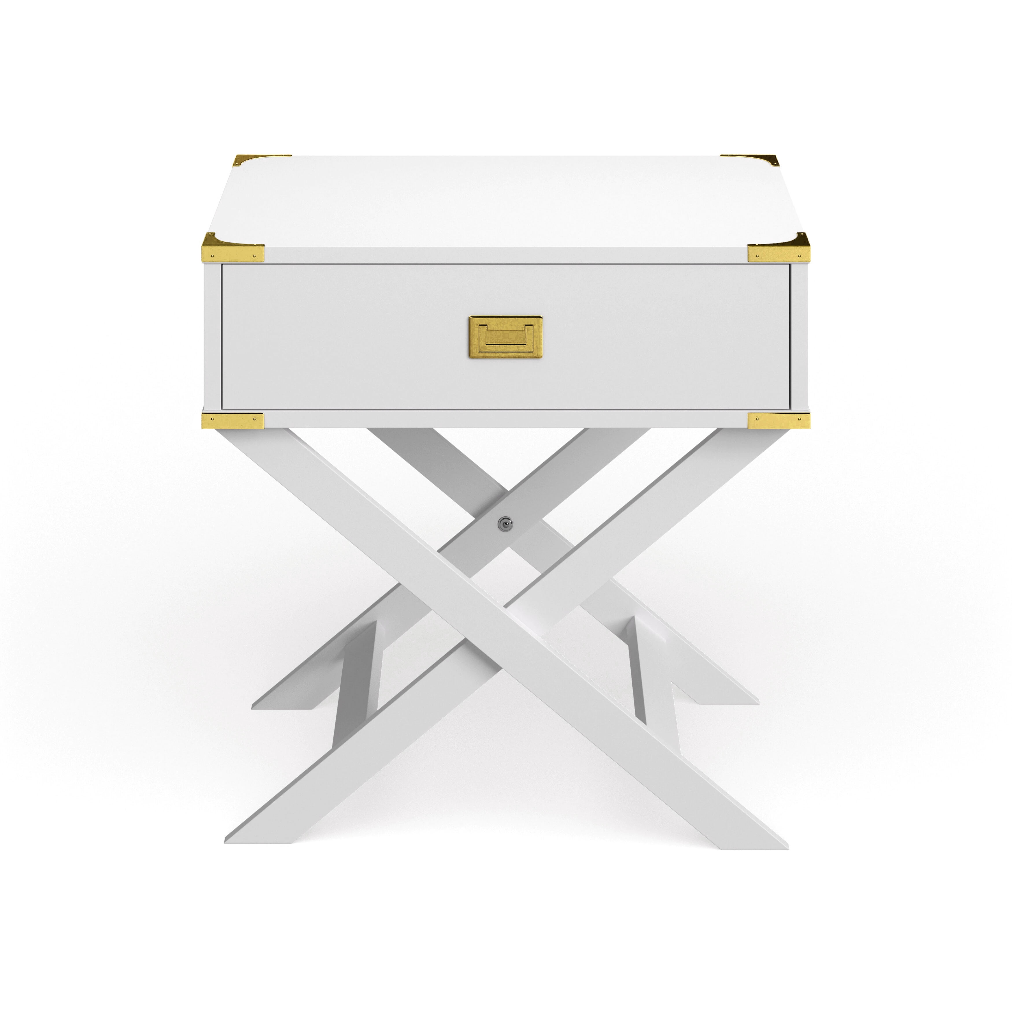 Furniture of America Sienna 1-Drawer Wood White End Table