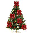 thumbnail image 5 of Glitter Bow Christmas Tree Topper Wreath Bows Decorations, red, 21*24, 5 of 5