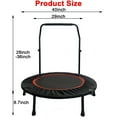 "Jacgood 40"" Foldable Mini Trampoline with Handrail, Indoor/Outdoor