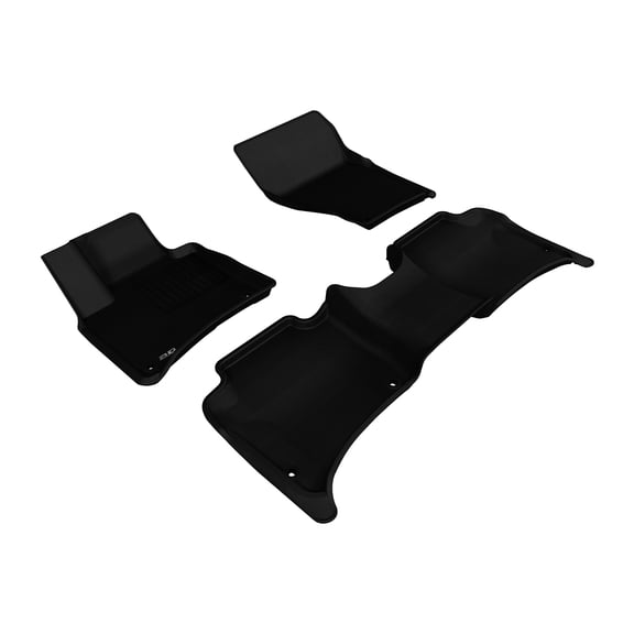 3D MAXpider Kagu Floor Mat (Black) Compatible with Porsche Cayenne (92A) 2011-2018 /Volkswagen Touareg 2011-2017 - Full Set