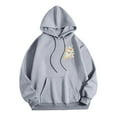 thumbnail image 4 of Fmbrln Womens Trendy Floral Print Hoodie Fall Long Sleeve Hooded Sweatshirts Casual Loose Comfy Pullover Hoodies with Pockets Gray L, 4 of 5