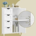 thumbnail image 4 of LEDREM Bathroom Floor Cabinet, Wooden Freestanding Side Storage Organizer with 4 Drawers and Adjustable Shelves for Bathroom, White, 4 of 9
