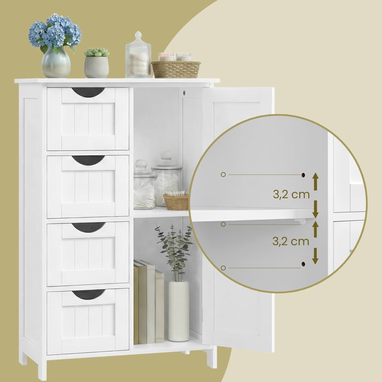 Ledrem Bathroom Floor Cabinet with 4 Drawers and Adjustable Shelf photo 4