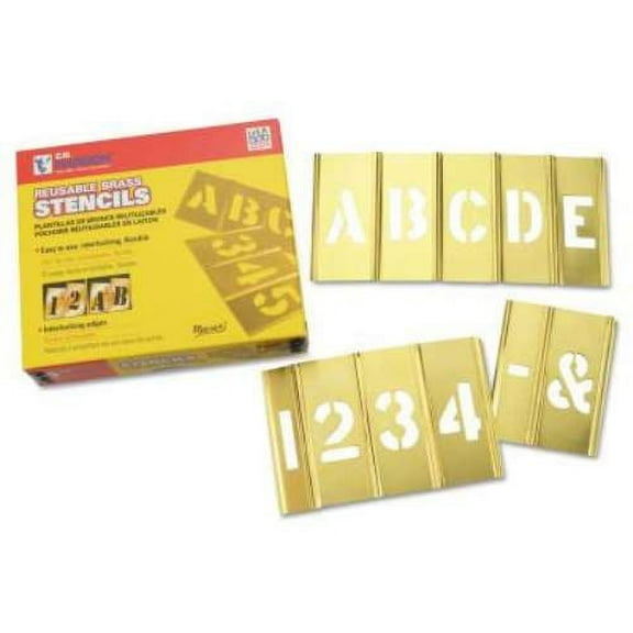 C.H. Hanson Brass Stencil Letter & Number Sets, Brass, 1 in - 1 SET (337-10068)