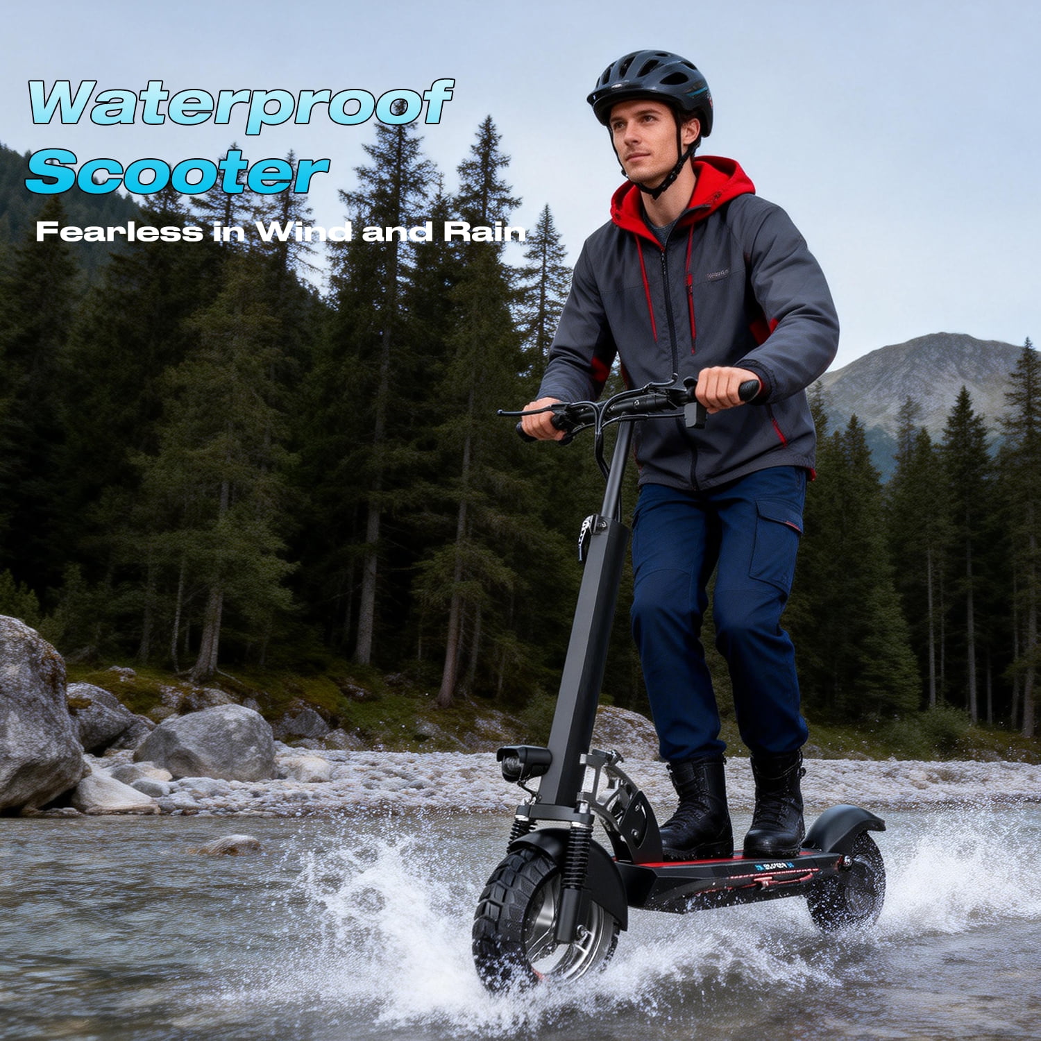 ASKGO Adult Foldable Electric Scooter with Seat, 1200W Peak Motor, 30MPH, 48V 15Ah Battery, 45 Miles &10" Off Road Tires, Dual Suspension Commuting Vehicle UL2272