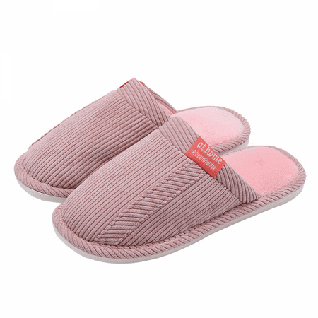 

Wish Womens Cotton House Mules Slippers Indoor Cozy Memory Foam Washable Non slip Rubber Sole（9-10） S1751