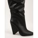 thumbnail image 2 of Ruched Denim Pointy Toe Heeled Boots, 2 of 4