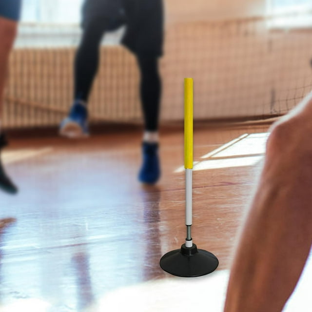 DYNWAVECA Tige de Rebond pour Basketball avec Base en Caoutchouc, Tige d'Agilité Portable pour Activité Intérieure et Extérieure, Jaune