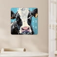thumbnail image 4 of 10 Inch Wall Clock Battery Operated Square Clock for Office, Kitchen, Outdoor, Living Room,Farm Dairy Cow Blue Picture, 4 of 4