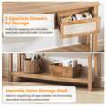 thumbnail image 6 of ELYKEN 51.2" W Rattan Console Table with 3 Drawers MDF, Oak Brown, 6 of 8