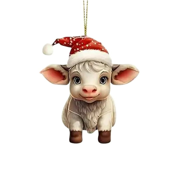 Decoración Navideña Personalizada, Regalo de Vaca, Adornos Colgantes para Árbol de Navidad