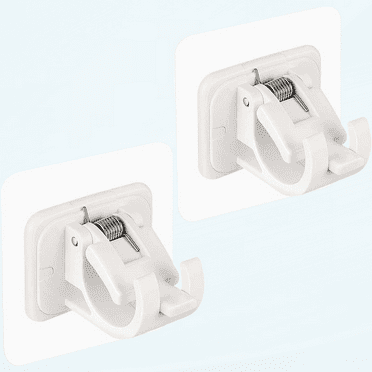 No Drill Curtain Rod Brackets, 2 Pack Self Adhesive Adjustable Curtain Hangers