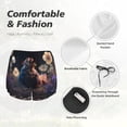 thumbnail image 4 of Fuzoiu White Purple Flower Chicken Print Women's Athletic Shorts, Double-Layer Running Shorts with Pocket,Women's Workout Shorts for Yoga, Gym, and Workouts-Large, 4 of 7