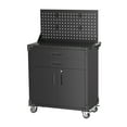 Aobabo Metal Mobile Storage with 2 Storage Drawers, Rolling