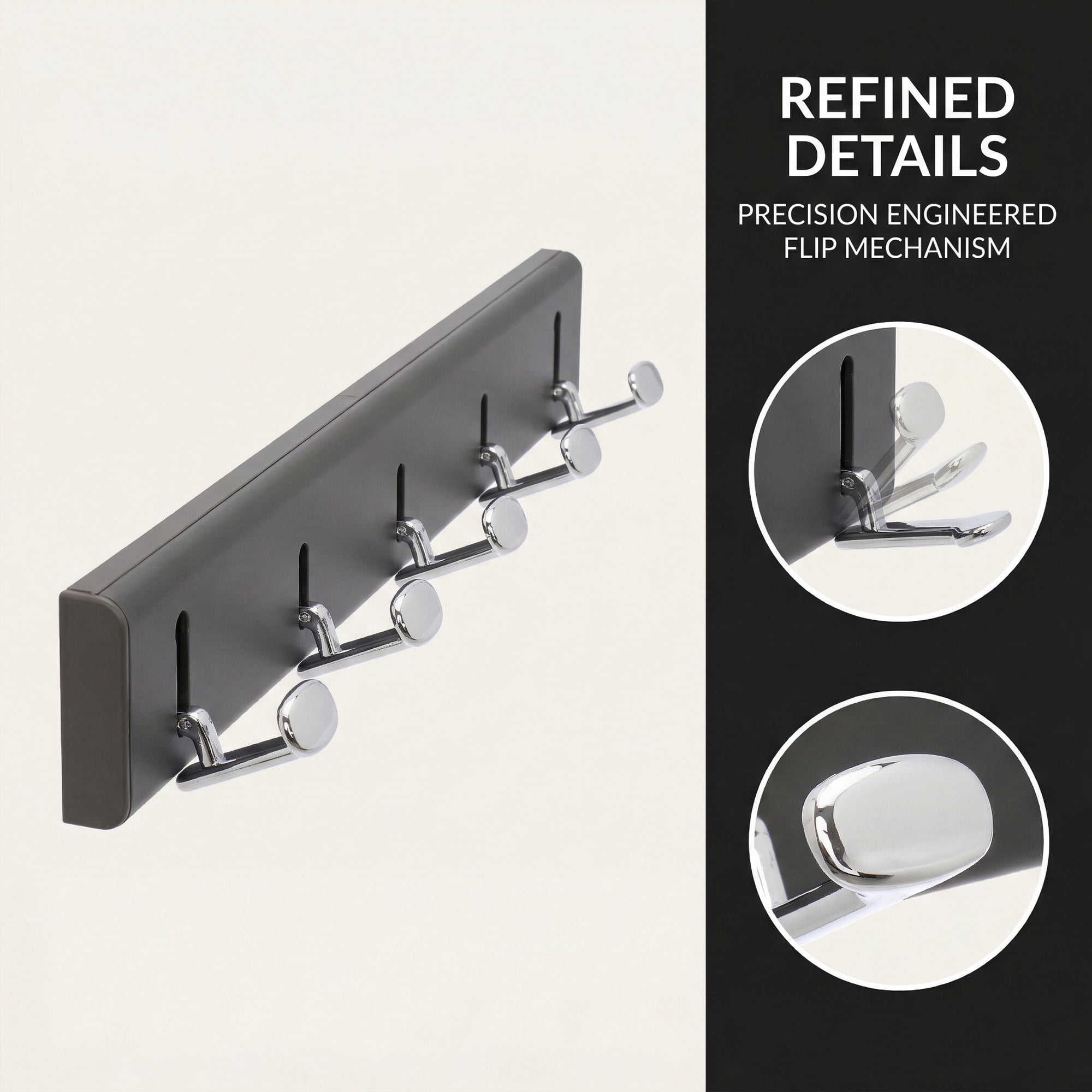 Unique Bargains Coat Rack Wall Mount Aluminum Hook for Entryway Gray 14.2"x2.2"