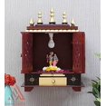 thumbnail image 2 of HomeCrafts MDF and Mango Wood Temple for Home, Medium, 18X12X24 Inch, Maroon, 2 of 9