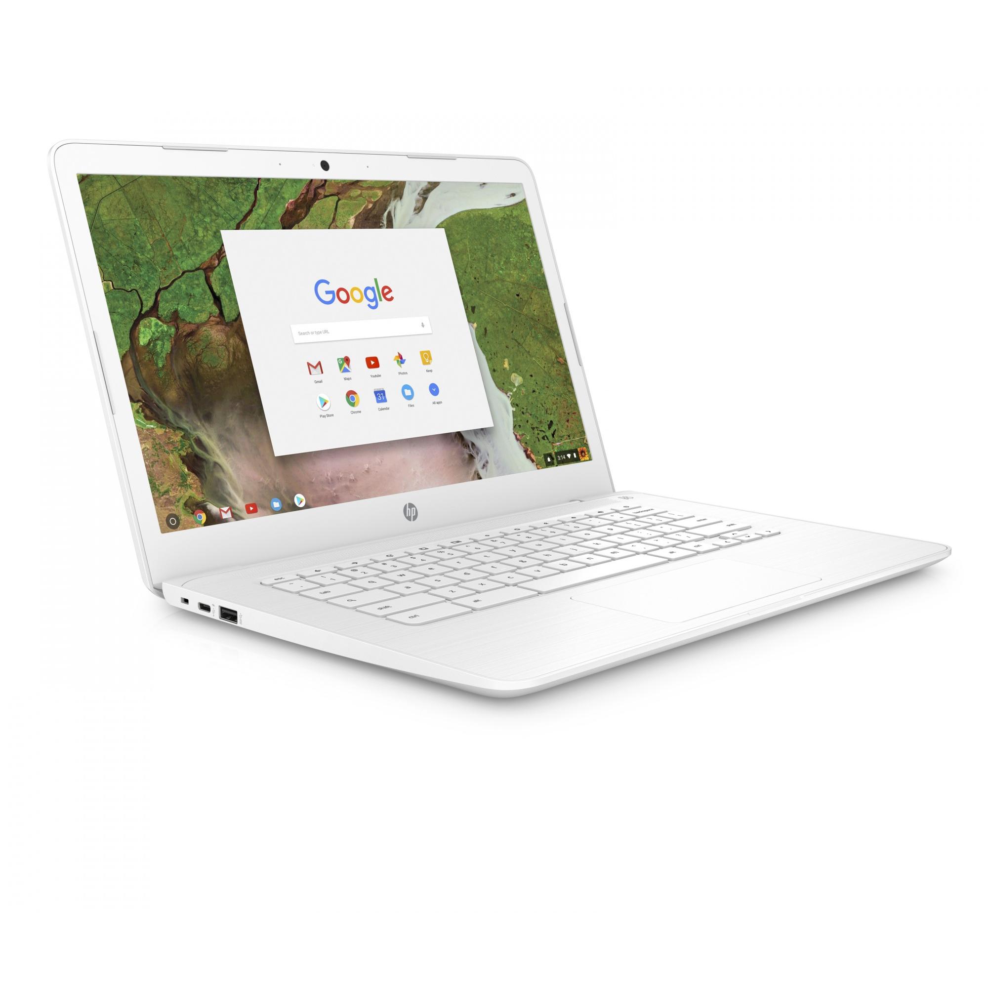HP Chromebook 14, 14" Full HD Display, Intel Celeron N3350, Intel HD Graphics 500, 32GB eMMC, 4GB SDRAM, B&O Play Audio, Snow White, 14-ca051wm - image 3 of 5
