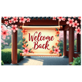 thumbnail image 5 of Wooden Door Themed Welcome Back Banner with Floral Leafy Elements Party Decorations Backdrop Background for Homecomings Reunions Office Returns Gatherings, 5 of 8