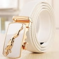 thumbnail image 2 of Men's Genuine Leather Belt Automatic Buckle Women Strap Fashion Versatile Younth Female Male White Black Red Pants Belts, 2 of 7