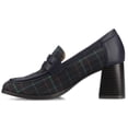thumbnail image 2 of Journee Womens Malleah Loafer Style Stacked Heel Pumps, Widths Available, 2 of 10