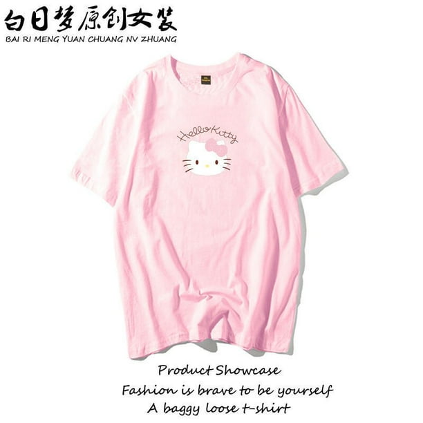 Sanrio algodón Y2k camiseta mujer Lolita Lolita Kawaii dibujos animados moda ropa camiseta coreana japonesa camiseta Tops camisetas 2000s xuanjing unisex